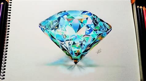 How To Draw A Realistic Diamond Youtube