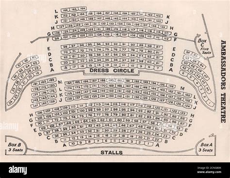 AMBASSADORS THEATRE vintage seating plan. London West End 1937 old ...