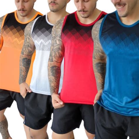 Kit Regatas Masculinas Dry Fit Leve Confort Vel Para Corrida Academia