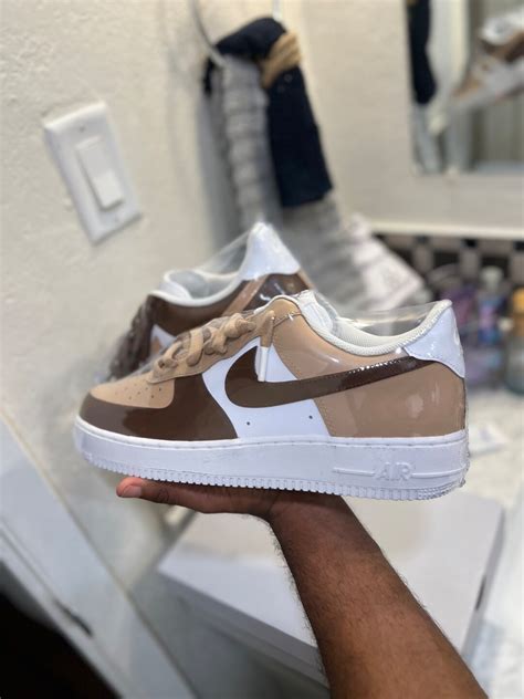 Custom Mocha Hand Painted Air Force Ones Etsy