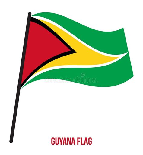 Ejemplo Del Vector Que Agita De La Bandera De Guyana En El Fondo Blanco