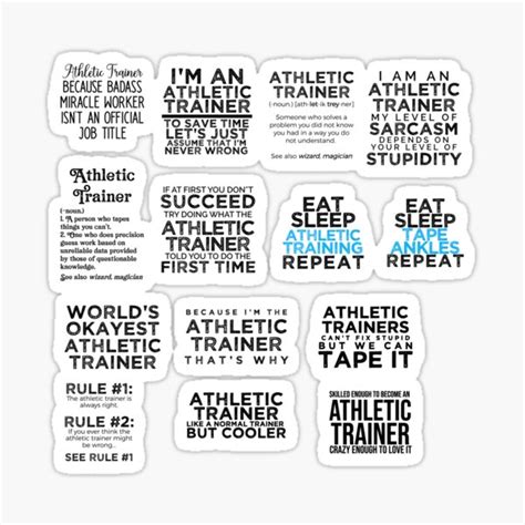 "Athletic Trainer quotes Jumbo sticker pack (Large Size)" Sticker for ...