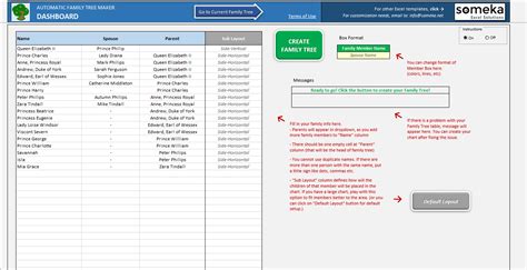 Family Tree Maker Template - Simple Excel Spreadsheet