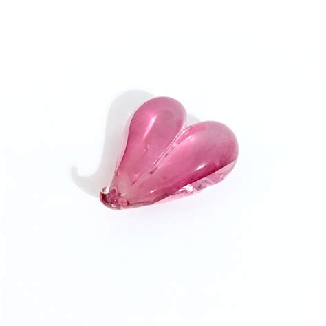 Heart Paperweight / Glass Paperweight / Pink Glass / Hand Blown Glass / Blown Glass / Blown ...