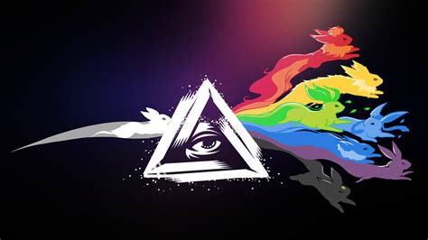 #2950550 / 1920x1080 pink floyd the dark side of the moon pokmon eevee colorful crossover ...