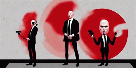 A Portrait Of Agent 4 7 From Hitman Wearing Headphones Stable