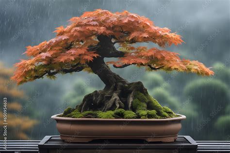 Red scarlet bonsai maple tree acer palmatum bonsai tree of trident ...