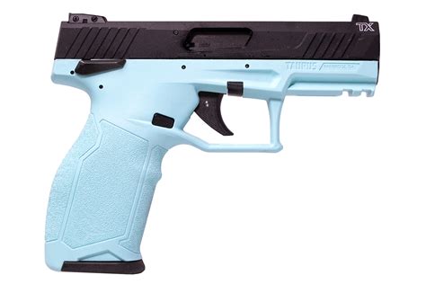 Taurus Tx22 22lr Rimfire Pistol With Cyan Frame And Black Slide