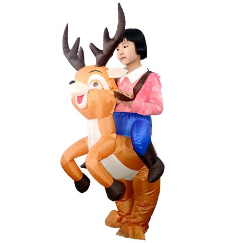 Kids Christmas Decor Reindeer Inflatable Costume Suit Blow Up ...