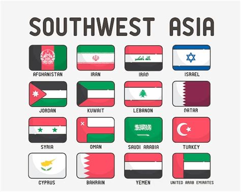 asia flags