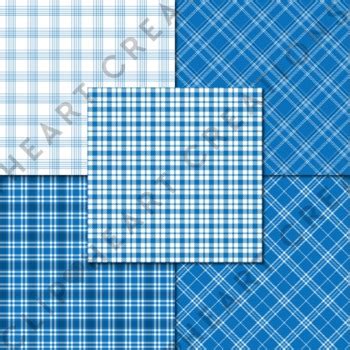 Buffalo Plaid Seamless Digital Papers Royal Blue By Clip Heart Creations