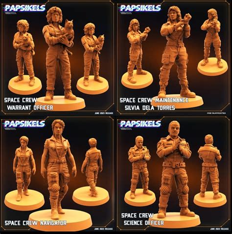 Papsikels Miniatures Sci Fi Space Crew Starship Crew Human Etsy