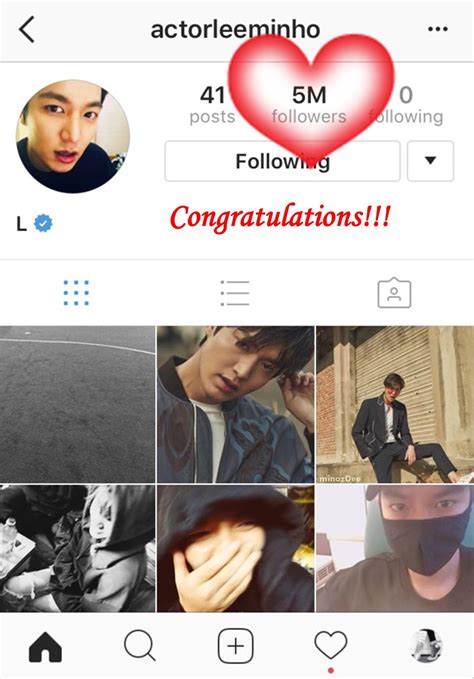 Minoz Dee Lee Min Ho Reached 5 Million Instagram Followers