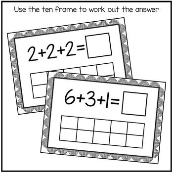 Adding 3 Single Digit Numbers With A Sum Of 10 Or Less Activity TPT