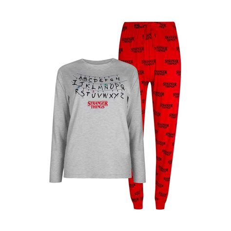 Stranger Things Grey And Red Pyjama Top And Trousers Set Pyjamas