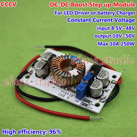 250W 10A DC Boost Step Up Converter CC CV 12V 24V 36V 48V Power Supply