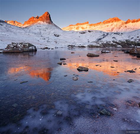 Ice Lakes Icy Sunrise San Juan Mountains Colorado Mountain