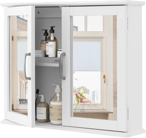 Goplus Armoire Murale De Salle De Bain Avec Miroir Armoire Pharmacie