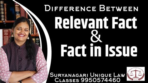 Difference Between Relevant Fact And Fact In Issue Type Of Facts Etc