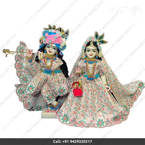 Inch Marble Iskcon Deities Of Radha And Krishna With Heavy