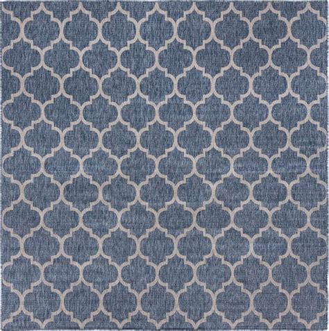 Navy Blue 10 8 X 10 8 Outdoor Trellis Square Indoor Outdoor Rug