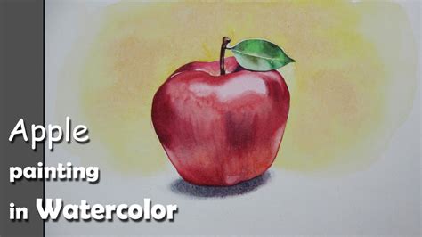 How To Paint An Apple With Watercolor Step By Step YouTube