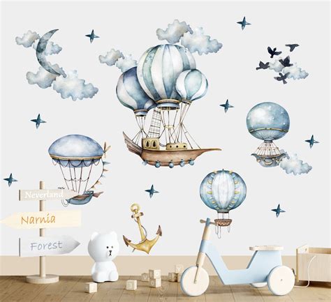 HOT AIR BALLOONS Wall Decal Vintage Hot Air Balloons Wall Decal For