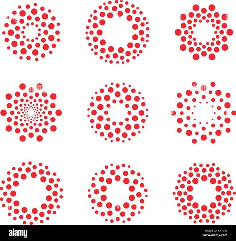 shape abstract vector dots logo unusual circles sign set