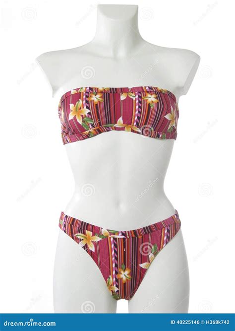 Mannequin With Bikini Isolated On White Front Stock Photo Image Of