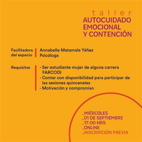 Farcodi Maf Invita A Taller De Autocuidado Emocional Y Contenci N