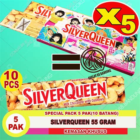 Jual SILVERQUEEN 55gr Ex 58gr 1 BOX ISI 10 PCS COKLAT SILVER QUEEN 55