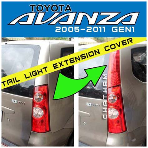 Pair Tail Light Extension Cover Toyota Avanza To Gen