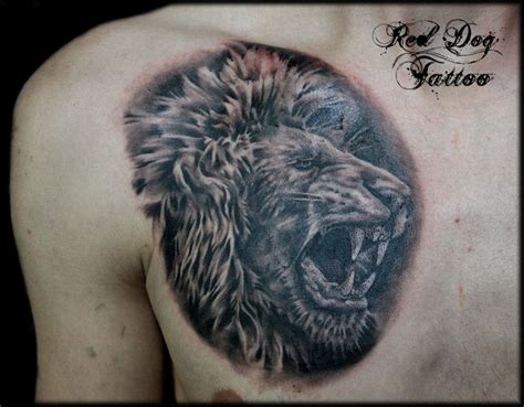 Roaring Lion Tattoo Lion Chest Tattoo A Photo On Flickriver Lion