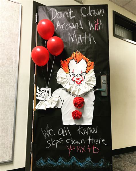 Pennywise Classroom Door Decor Puertas Decoradas Para Halloween