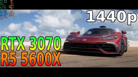 Forza Horizon 5 RTX 3070 RYZEN 5 5600X 1440p Benchmark YouTube