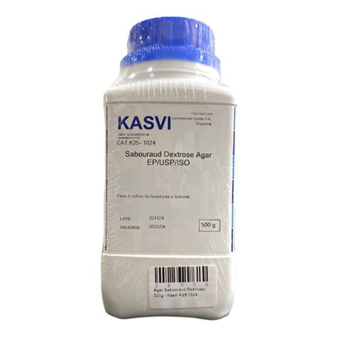 Agar Sabouraud Dextrose 500G Kasvi K25 1024 Submarino