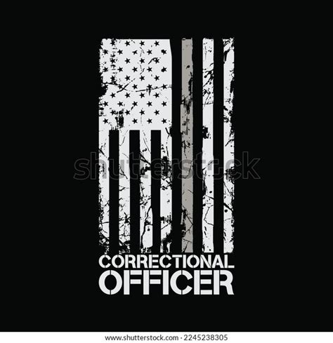 Correctional Officer Thin Silver Line Vertical Stock Vector Royalty