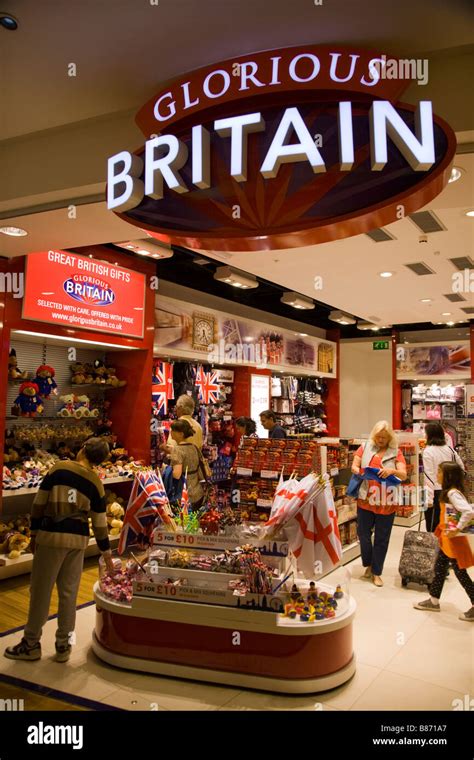 'Glorious Britain' souvenir shop in the departure lounge at London ...