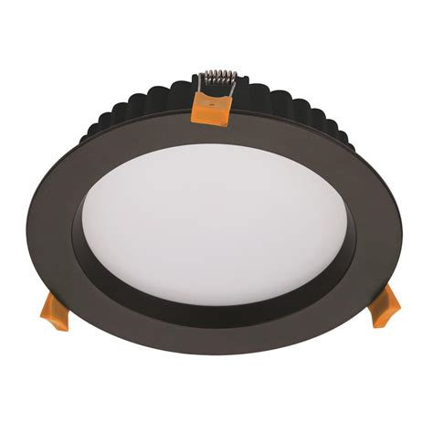 DECO 20 Round 20W Dimmable LED Tricolour IP44 Downlight Black Domus