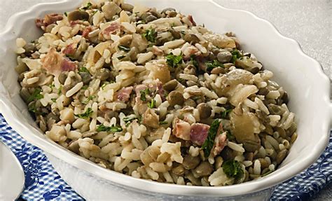 Arroz Lentilha E Bacon Na Cacha A