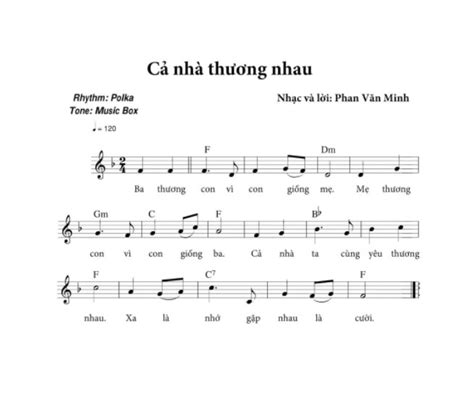 Cả Nhà Thương Nhau Sheet Piano – Nhạc cụ Thiên Phúc