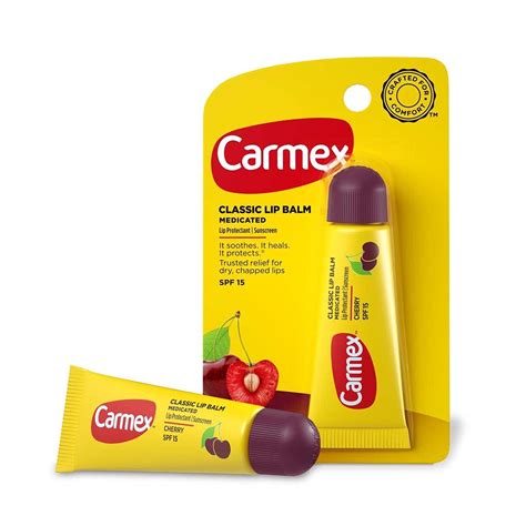 Carmex Classic Lip Balm Cherry Spf 15 0 35 Ounce Pack Of 3 Tube In Blister Pack