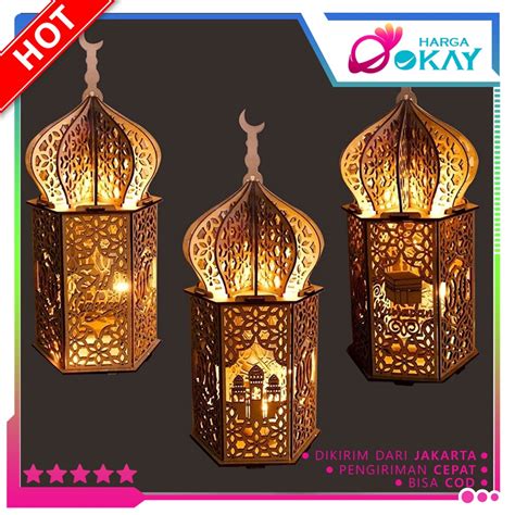 Jual Ho Lampu Lentera Led Bentuk Masjid Dekorasi Hiasan Ramadhan Lamp