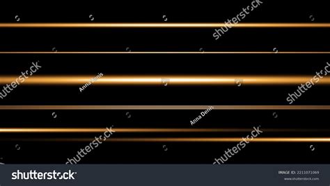 Set Golden Horizontal Highlights Lines Laser Stock Vector (Royalty Free ...