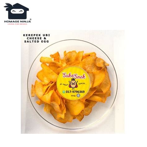 ORIGINAL 100 HALALSuka Snek Kerepek Ubi Cheese Salted Egg 450g