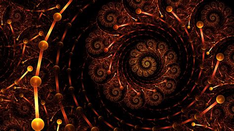 Brown Black Spiral Fractal Art Pattern Bright Abstraction K Hd