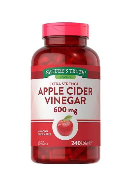 Natures Truth Apple Cider Vinegar 600 Mg Extra Strength Capsules 240 Ct