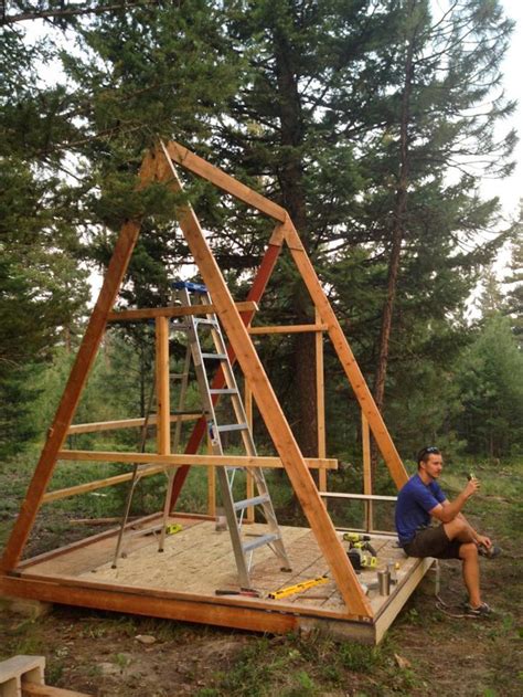 Couple builds tiny A-frame cabin for just $700