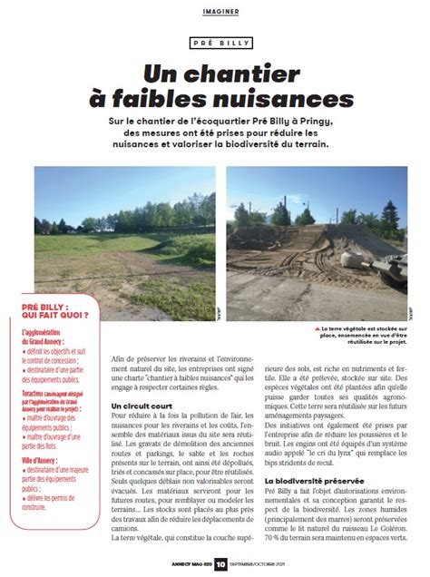 Un Chantier Faibles Nuisances Pr Billy