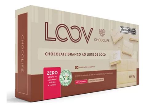 Chocolate Loov Sem Acucar Branco Chocolife Vegano 1 01kg Frete grátis